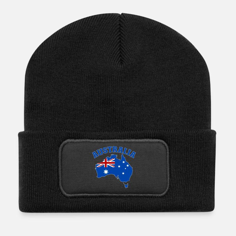 Australie Australie Drapeau - Beanie recyclé à patch - noir