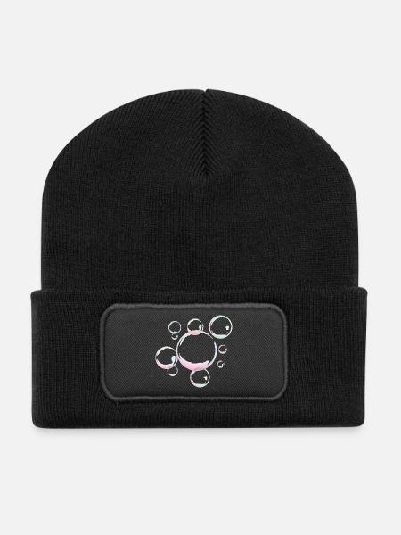 Schimmernde Seifenblasen - Recycelte Patch Beanie - Schwarz