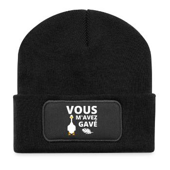 canard, foie gras, sud ouest - Beanie recyclé à patch - noir - Devant