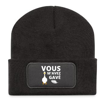 canard, foie gras, sud ouest - Beanie recyclé à patch - charbon - Devant