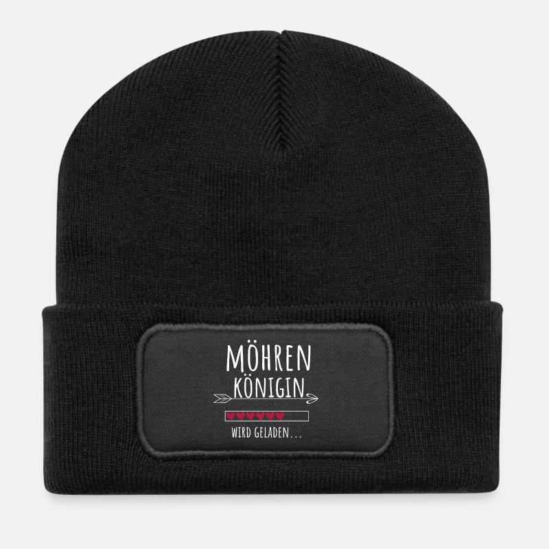 Möhrenkönigin Landwirtschaft Möhren Königin - Recycelte Patch Beanie - Schwarz