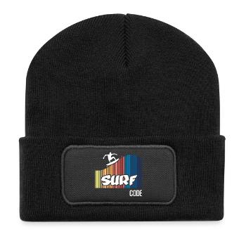 Surf Code (dark) - Recycled Patch Beanie - black - Front