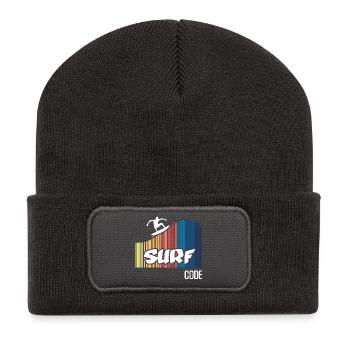 Surfcode (dunkel) - Recycelte Patch Beanie - Dunkelgrau - Vorne