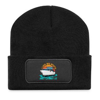 Ich mag große Boote und ich kann nicht lügen - Recycelte Patch Beanie - Schwarz - Vorne