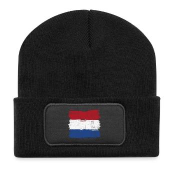 Coup de pinceau Drapeau néerlandais - Beanie recyclé à patch - noir - Devant