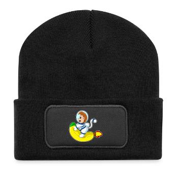 Monkey Astronaut Space - Recycled Patch Beanie - black - Front