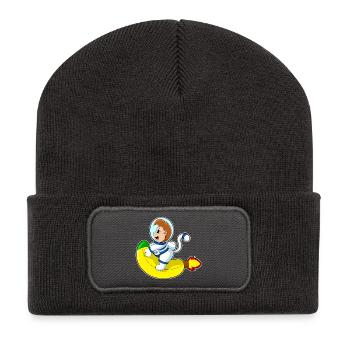 Espace des astronautes singes - Beanie recyclé à patch - charbon - Devant