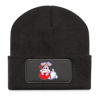 Rabbit Bride Heart Wedding - Recycled Patch Beanie - dark grey - Front