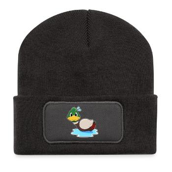 Ente Schwimmen - Recycelte Patch Beanie - Dunkelgrau - Vorne
