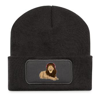 Leo Casque Musique - Beanie recyclé à patch - charbon - Devant