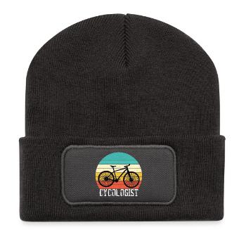 Cycologist Funny Vintage Cycling Cyclist - Recycelte Patch Beanie - Dunkelgrau - Vorne