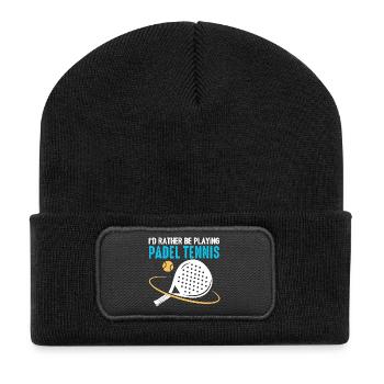 Padel Id Rather Be Playing Padel Tennis - Recycled Patch Beanie - black - Front