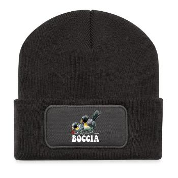 Boccia player bird with boccia balls Boccia - Recycled Patch Beanie - dark grey - Front
