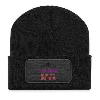 Ultra Running - Ce qui ne vous tue pas vous donne de l’XP - Beanie recyclé à patch - noir - Devant