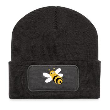 Niedliches Bienen T-Shirt  lustiges Design Imker - Recycelte Patch Beanie - Dunkelgrau - Vorne