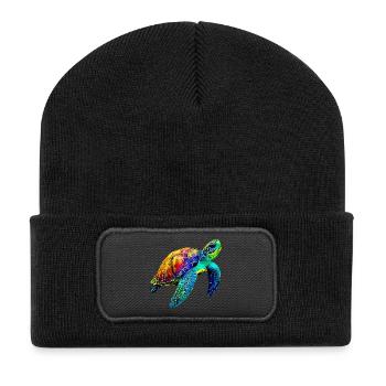 Sea turtle - Recycled Patch Beanie - black - Front