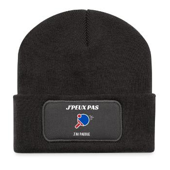 Je peux pas jai paddle - Beanie recyclé à patch - charbon - Devant