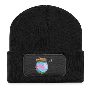 Easter Egg Easter Painting - Recycled Patch Beanie - black - Front