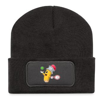 Raquette de tennis crayon - Beanie recyclé à patch - charbon - Devant