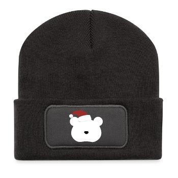 Polar Bear- Christmas edition - Recycelte Patch Beanie - Dunkelgrau - Vorne