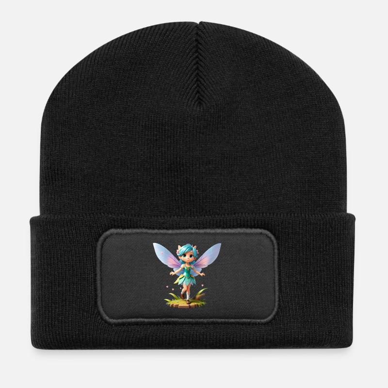 Fée 3D - Beanie recyclé à patch - noir