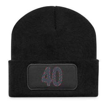 40. 40 JAHRE. 40-JÄHRIGES JUBILÄUM. 40-JÄHRIGES JUBILÄUM. - Recycelte Patch Beanie - Schwarz - Vorne