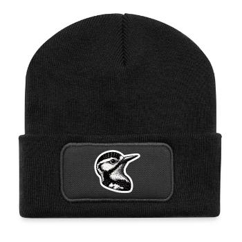 Specht - Recycelte Patch Beanie - Schwarz - Vorne