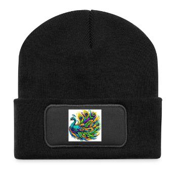 Paon - Beanie recyclé à patch - noir - Devant