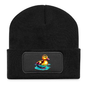 Caneton Canard Canard - Beanie recyclé à patch - noir - Devant