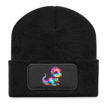 Dinosaure - Beanie recyclé à patch - noir - Devant