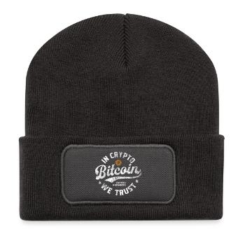 Bitcoin - En Crypto nous faisons confiance - Beanie recyclé à patch - charbon - Devant