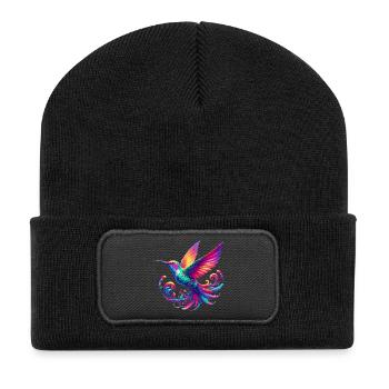 Kolibri - Recycelte Patch Beanie - Schwarz - Vorne