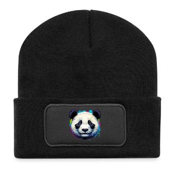 Panda - Recycelte Patch Beanie - Schwarz - Vorne