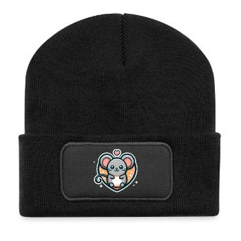 Lieblingsmaus - Recycelte Patch Beanie - Schwarz - Vorne