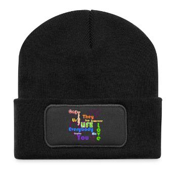 LGBTQ-Leben Liebe Bunt - Recycelte Patch Beanie - Schwarz - Vorne