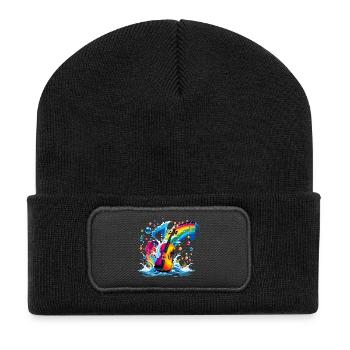 Violon fantastique aux couleurs vives - Beanie recyclé à patch - noir - Devant