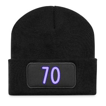 70. 70 ANS. 70e ANNIVERSAIRE. ANNIVERSAIRE 70 ANS. - Beanie recyclé à patch - noir - Devant