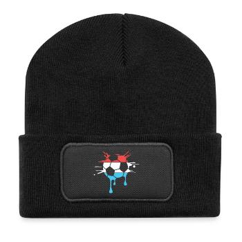team niederlande ball tropfen Holland Mannschaft - Recycelte Patch Beanie - Schwarz - Vorne