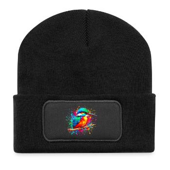 Martin-pêcheur - Beanie recyclé à patch - noir - Devant