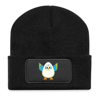 Oeuf de perroquet - Beanie recyclé à patch - noir - Devant