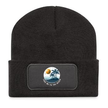 Take me to the Beach - Recycled Patch Beanie - dark grey - Front