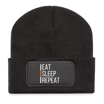 EAT SLEEP REPEAT - Beanie recyclé à patch - charbon - Devant