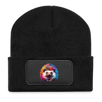 Igel - Recycelte Patch Beanie - Schwarz - Vorne