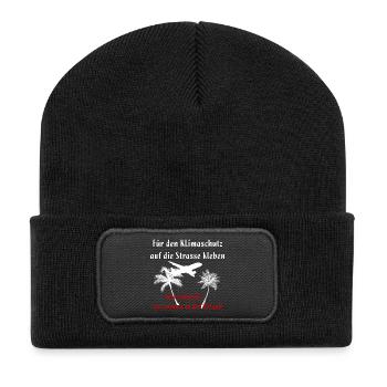 S’engager pour la protection du climat Vacances climatiques - Beanie recyclé à patch - noir - Devant