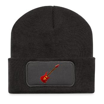 Musicien guitare - Beanie recyclé à patch - charbon - Devant