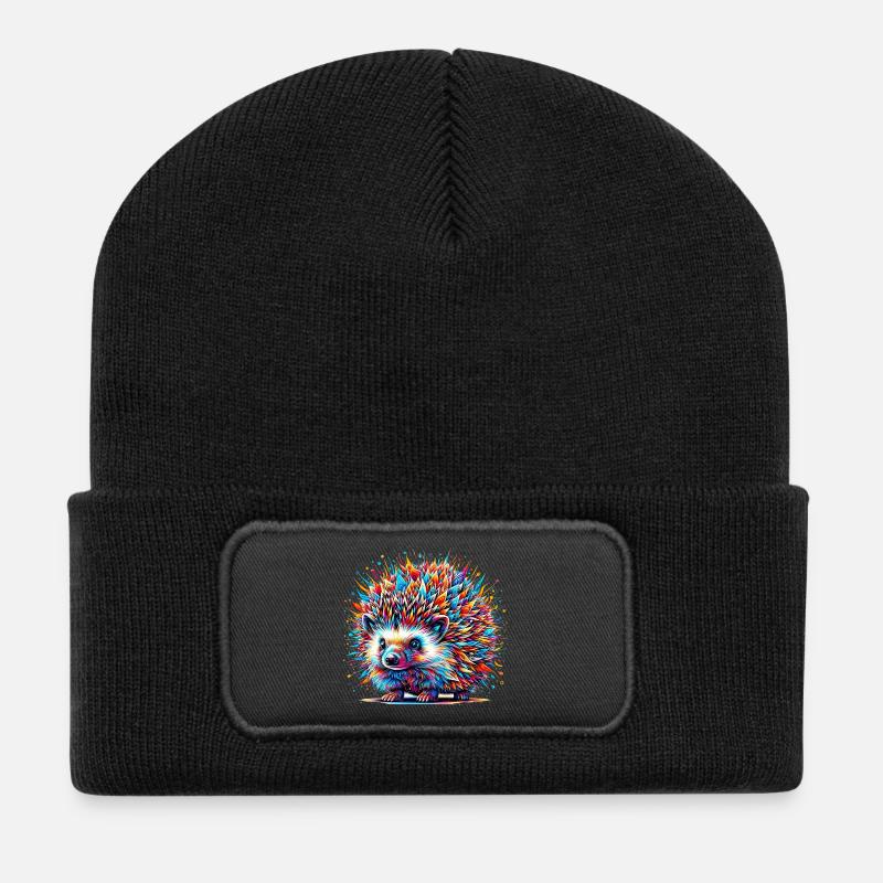 Igel - Recycelte Patch Beanie - Schwarz