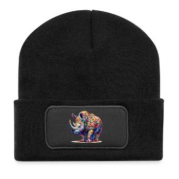 Nashorn - Recycelte Patch Beanie - Schwarz - Vorne