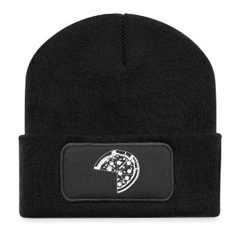 Pizza Sketch - Recycled Patch Beanie - black - Front