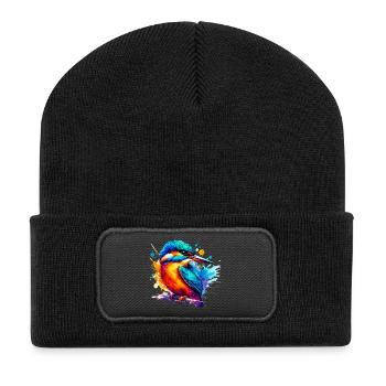 Martin-pêcheur - Beanie recyclé à patch - noir - Devant