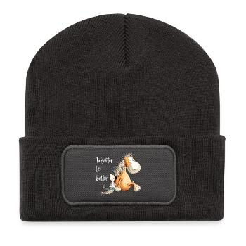 Together Is Better Horse Horse Friend Gift - Recycled Patch Beanie - dark grey - Front